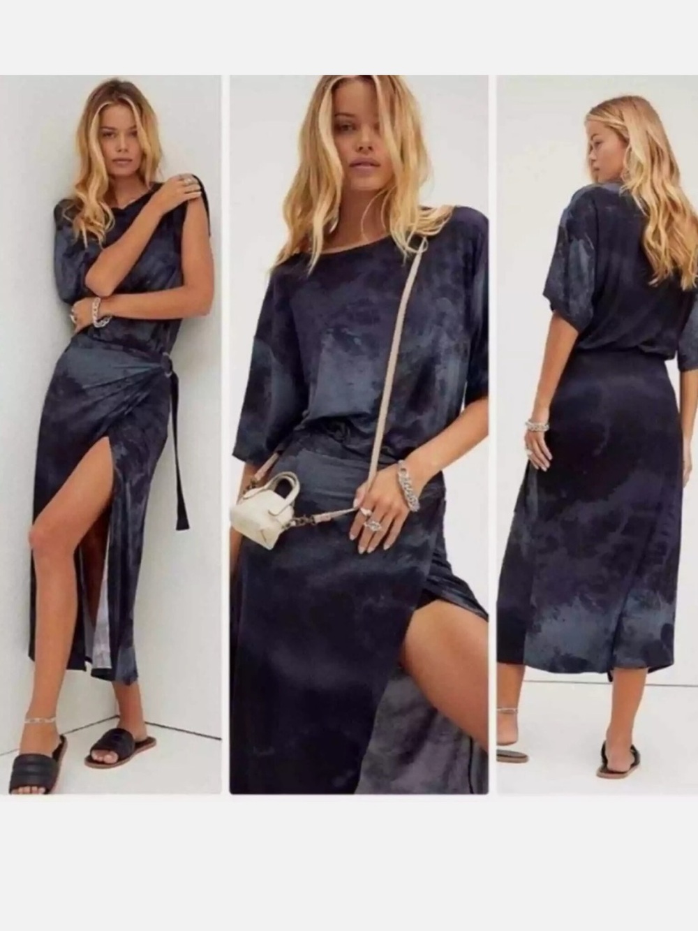 NWT Alyssa Tie Dye Wrap Dress - M